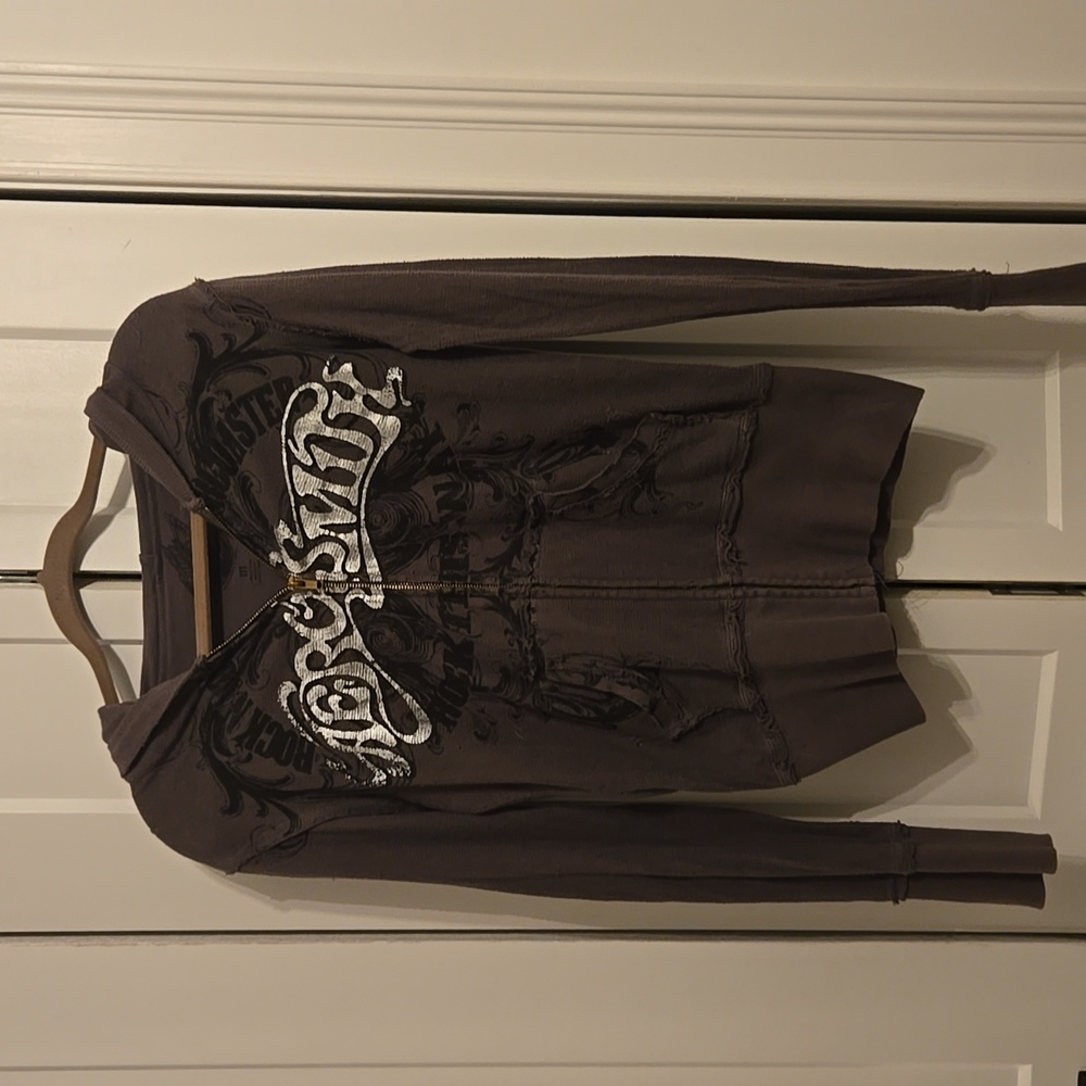 Womens Aerosmith Rock n Rollercoaster Zip-up Hoodie Size Medium
